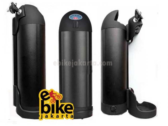 Baterai Mesin Sepeda Listrik ebike Bottle Kettle Black 36V 10Ah With Charger