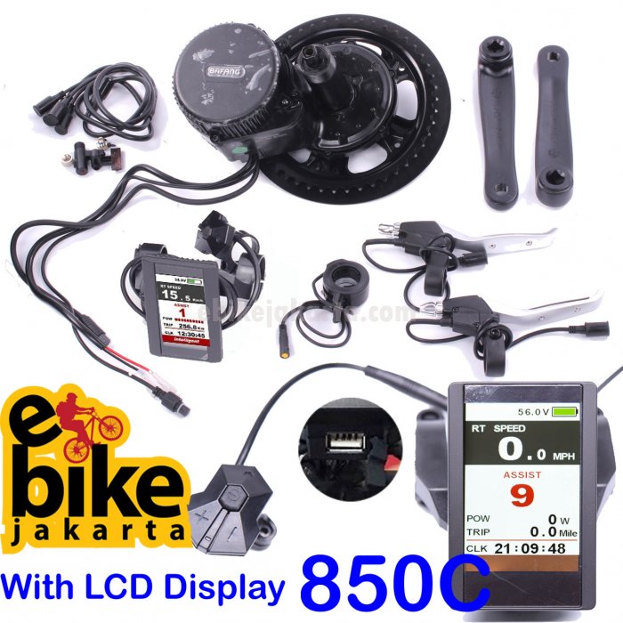 Mesin Sepeda Listrik MidDrive 8fun Bafang 48V 1000W paket 850C dan lebar BB 68mm for MTB (KD181)
