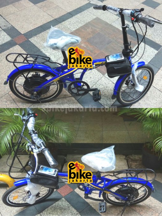 Costum Sepeda Listrik Lipat Exotic 2625| HUB BLDC 48V 500W Ulir-Drat| Baterai Pack Tas 48V 7.8AH